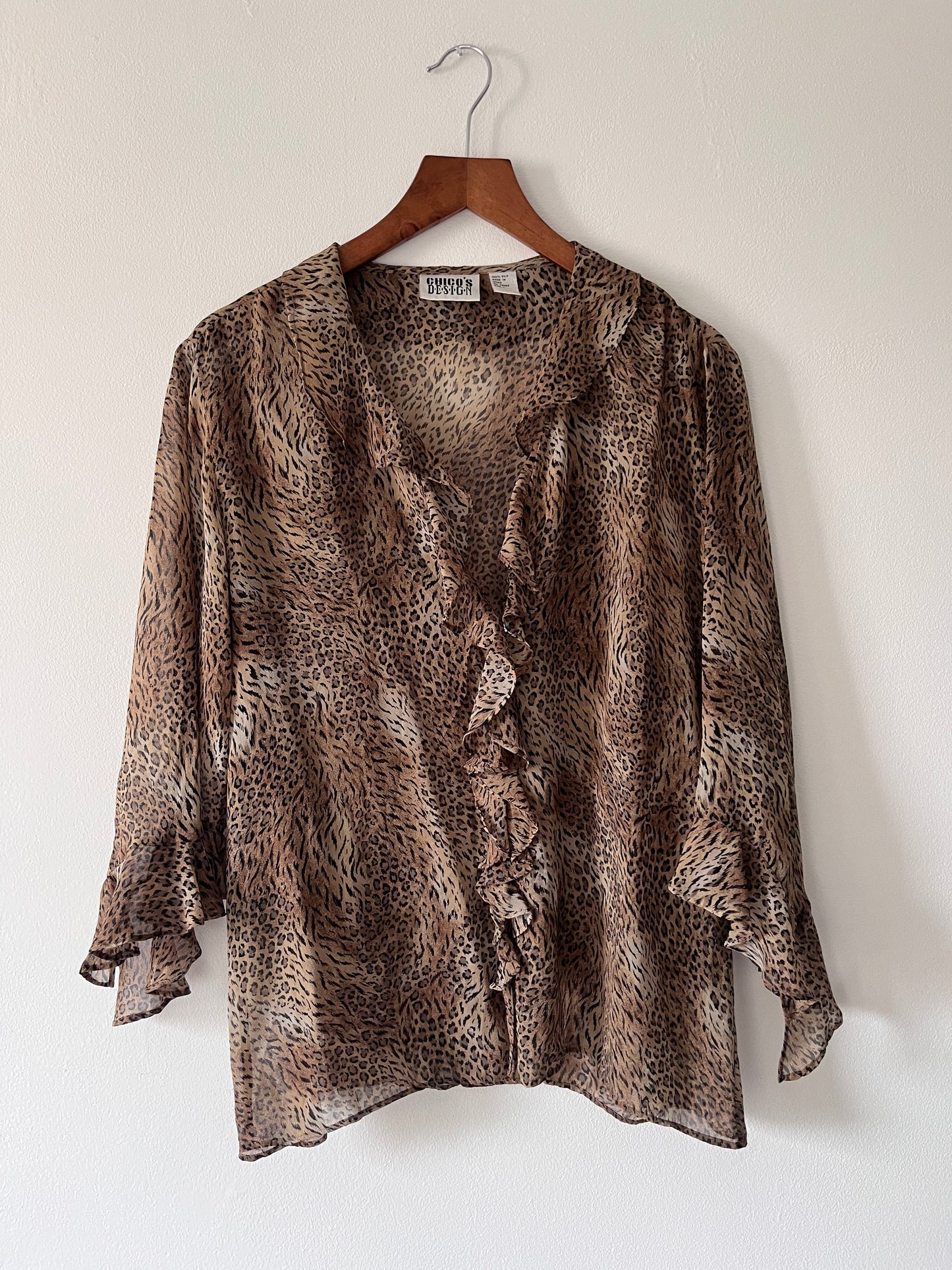 Animal print 100% silk blouse