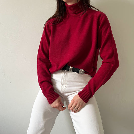 StMichael raspberry red wool turtleneck