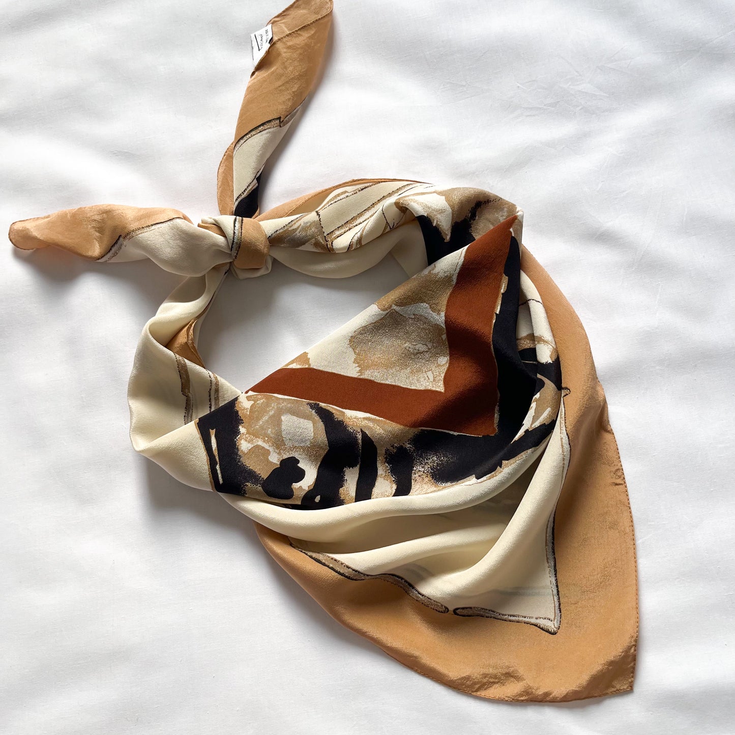 Abstract print silk scarf