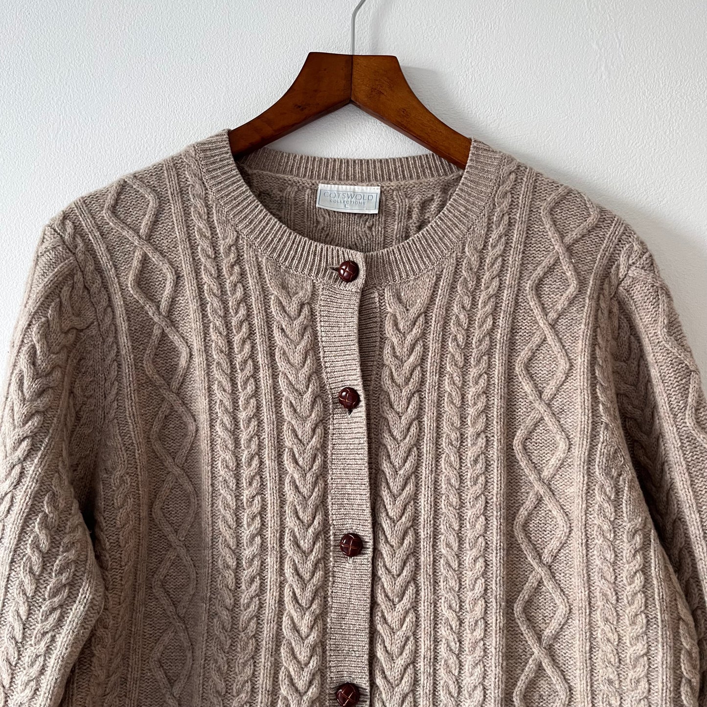 Beige wool cardigan