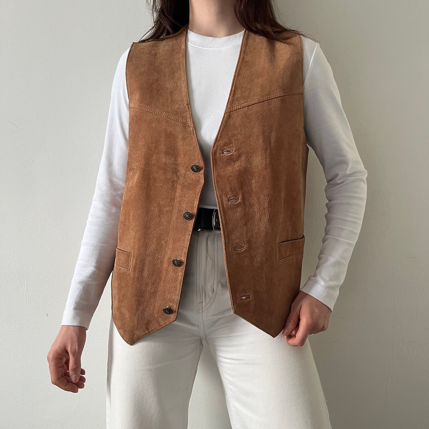 Vintage real suede  waistcoat