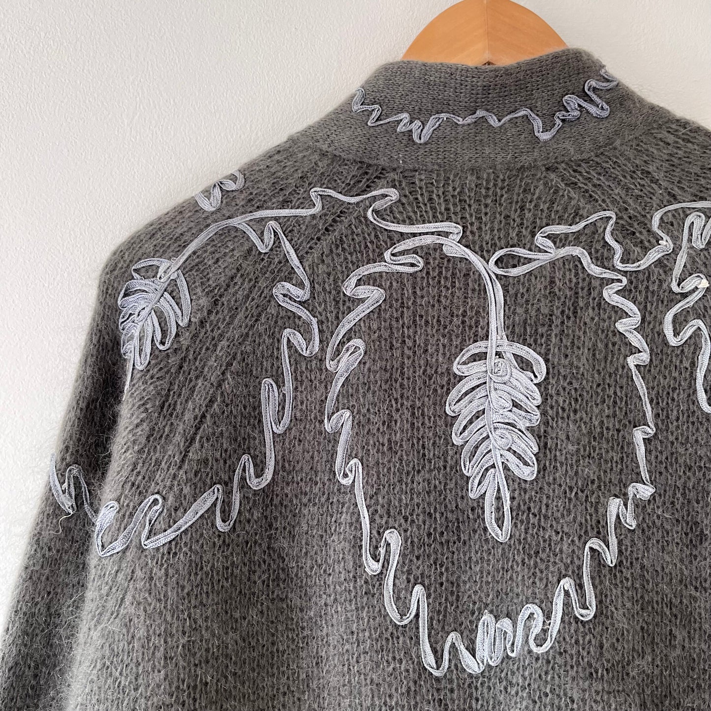 Grey mohair blend cardigan