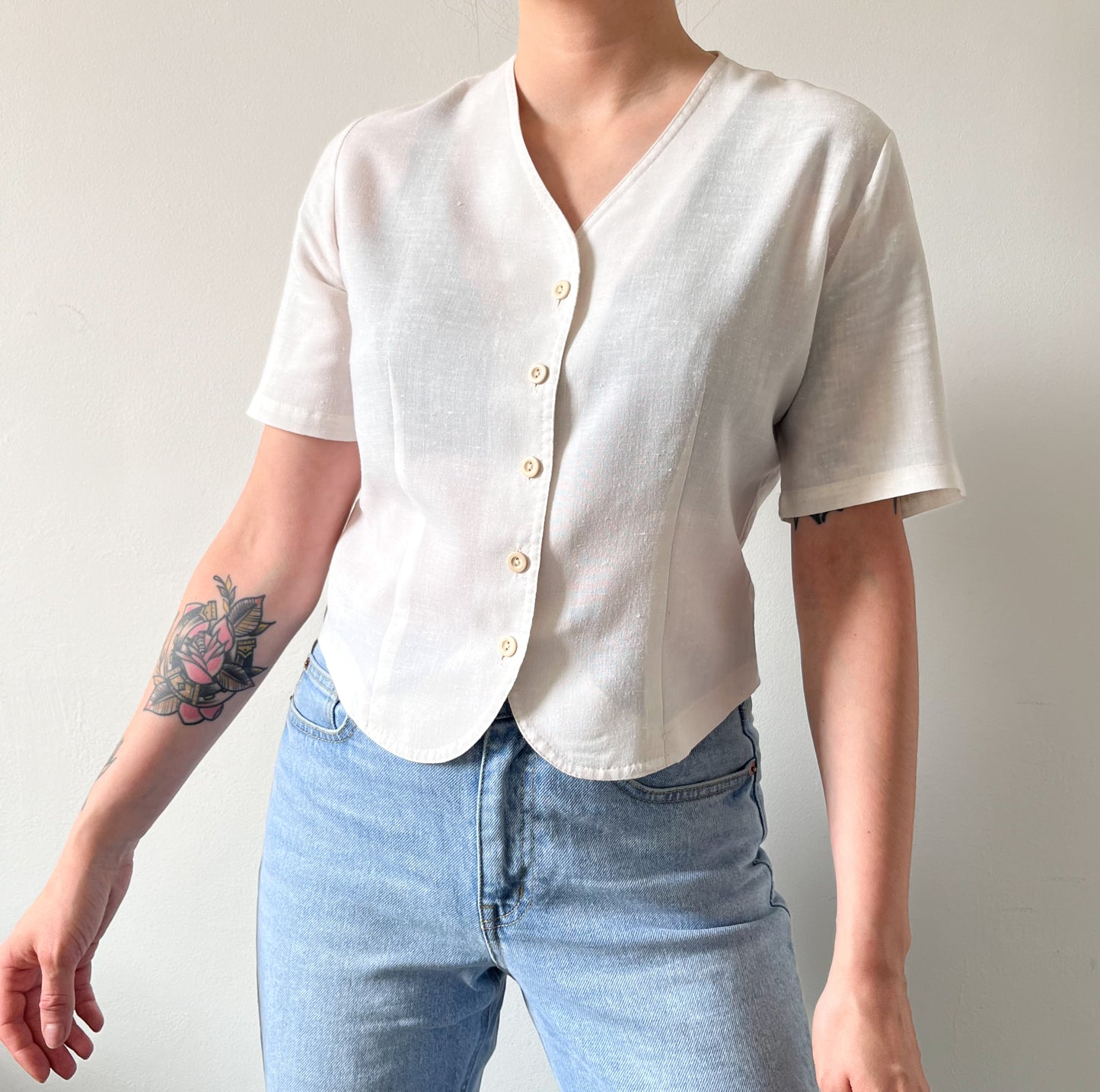 Vintage StMichael cream blouse