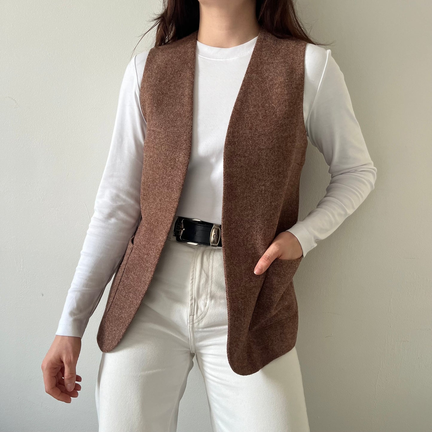 Vintage brown wool waistcoat