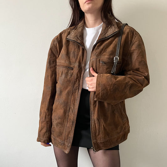 Brown leather jacket