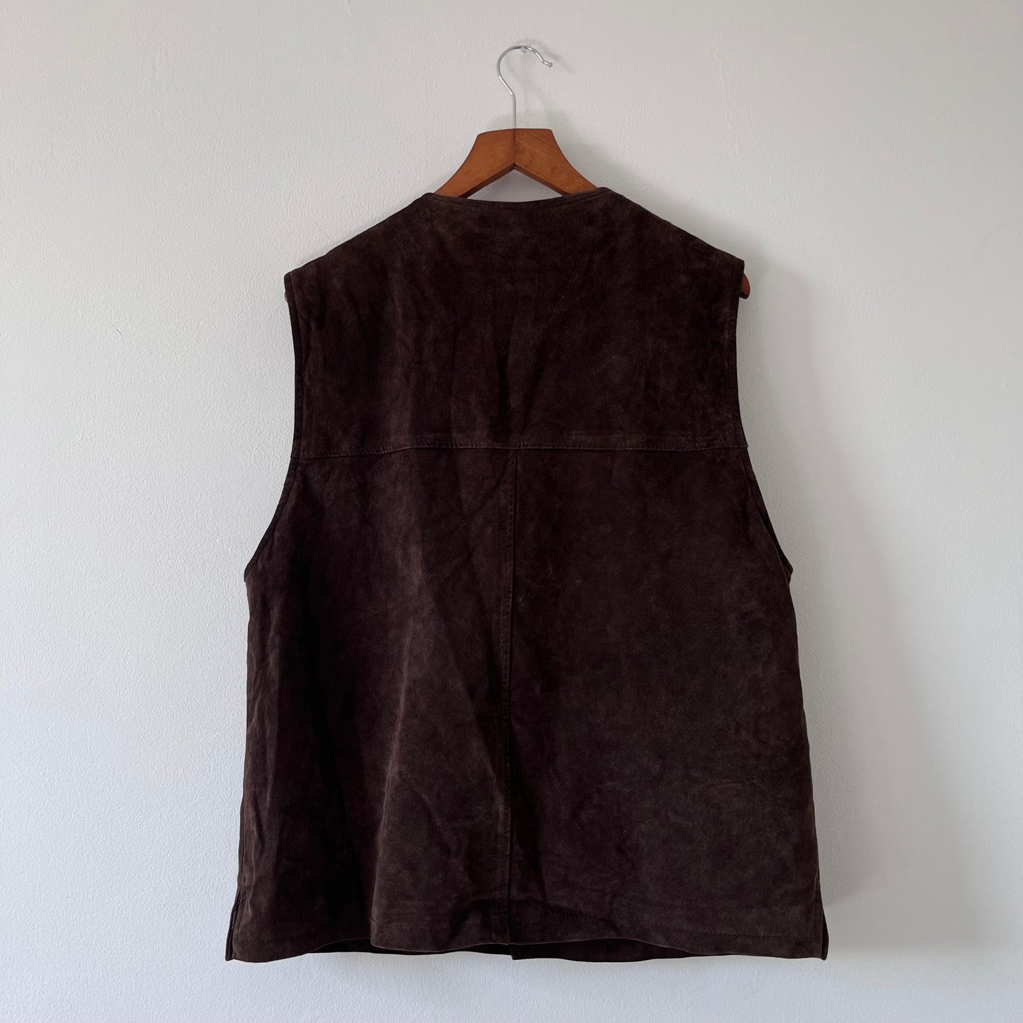 Dark brown suede waistcoat