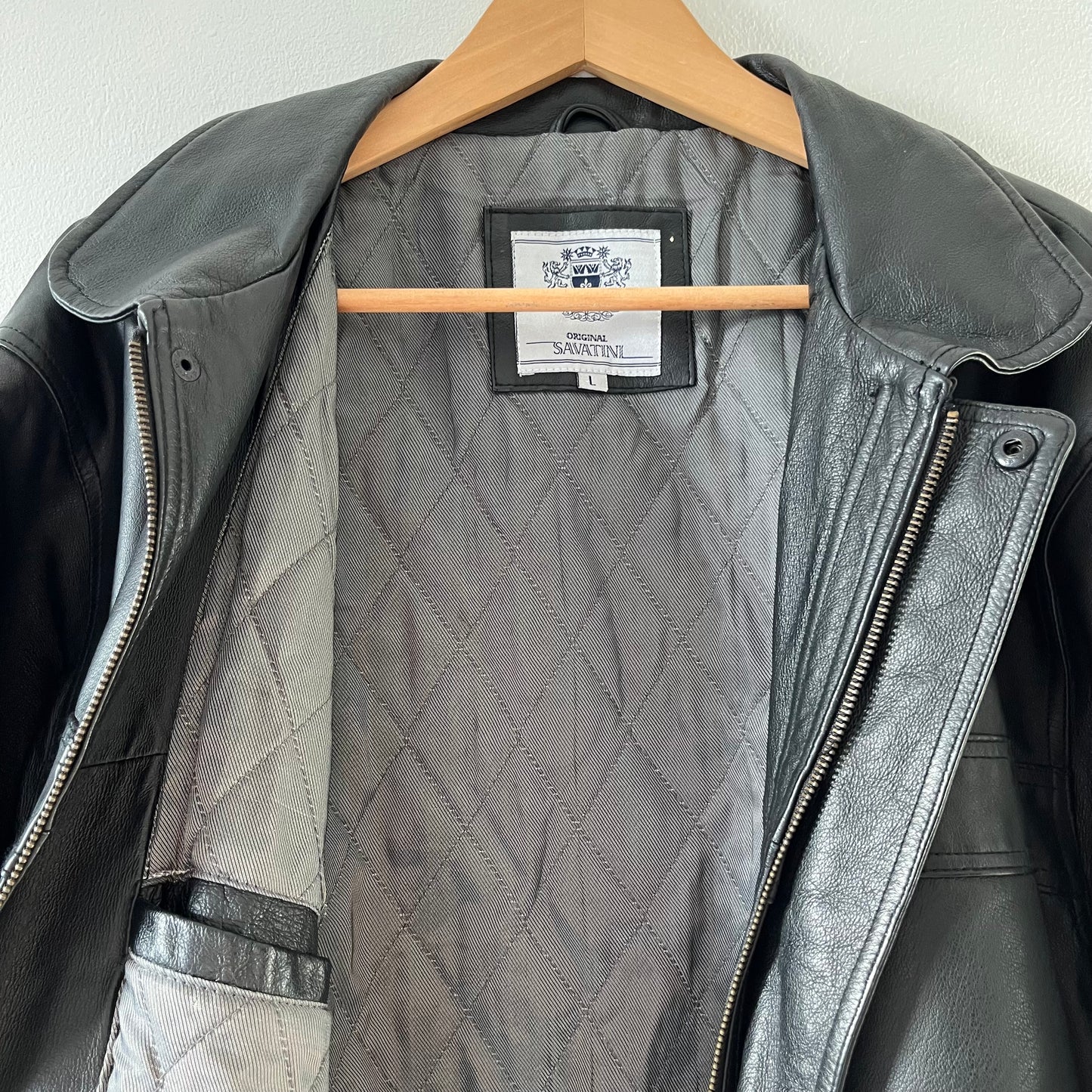 Black leather bomber jacket