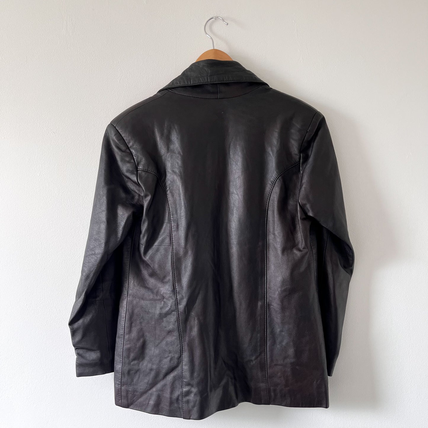 Vintage dark brown 100% leather jacket