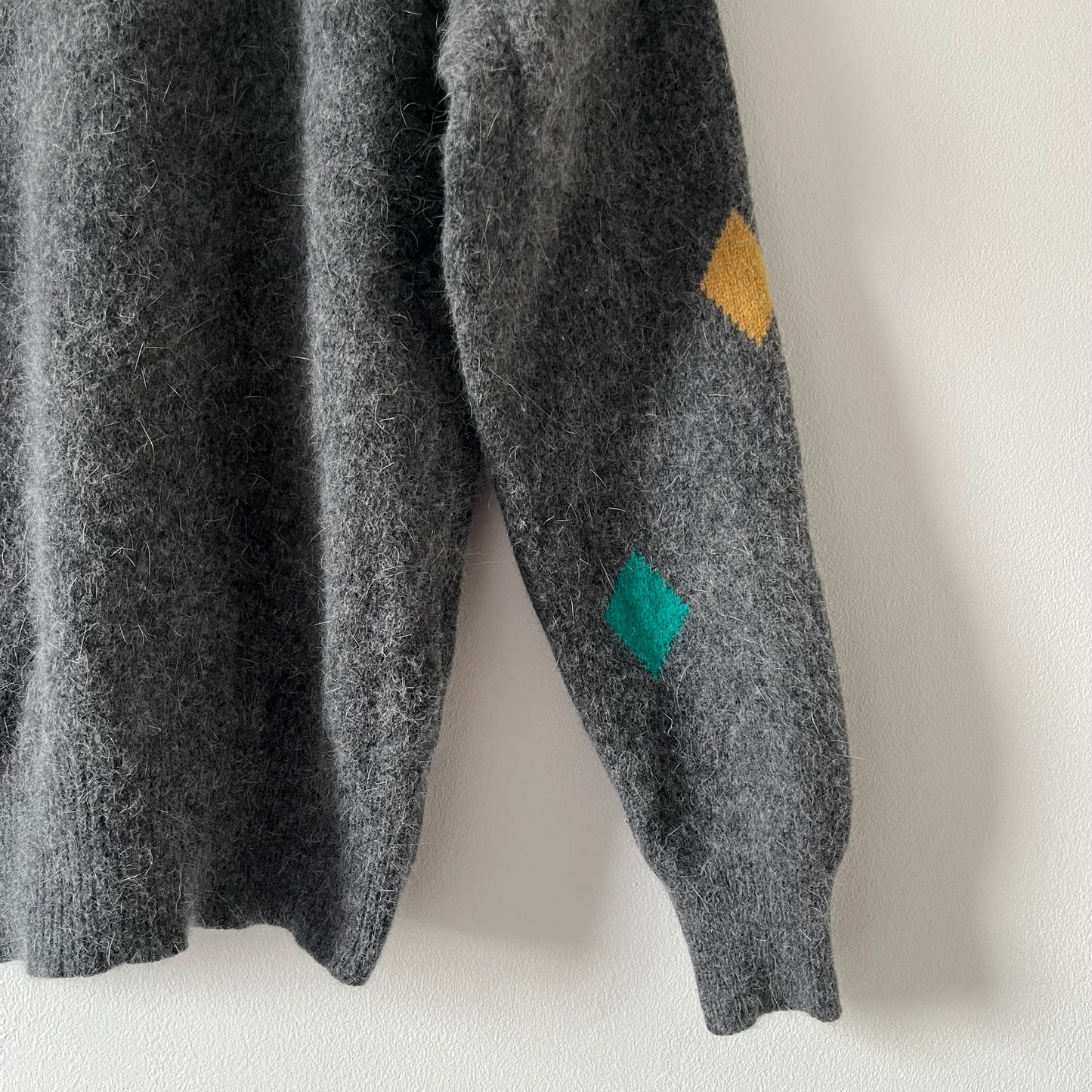 Soft grey lambswool and angora blend jumper