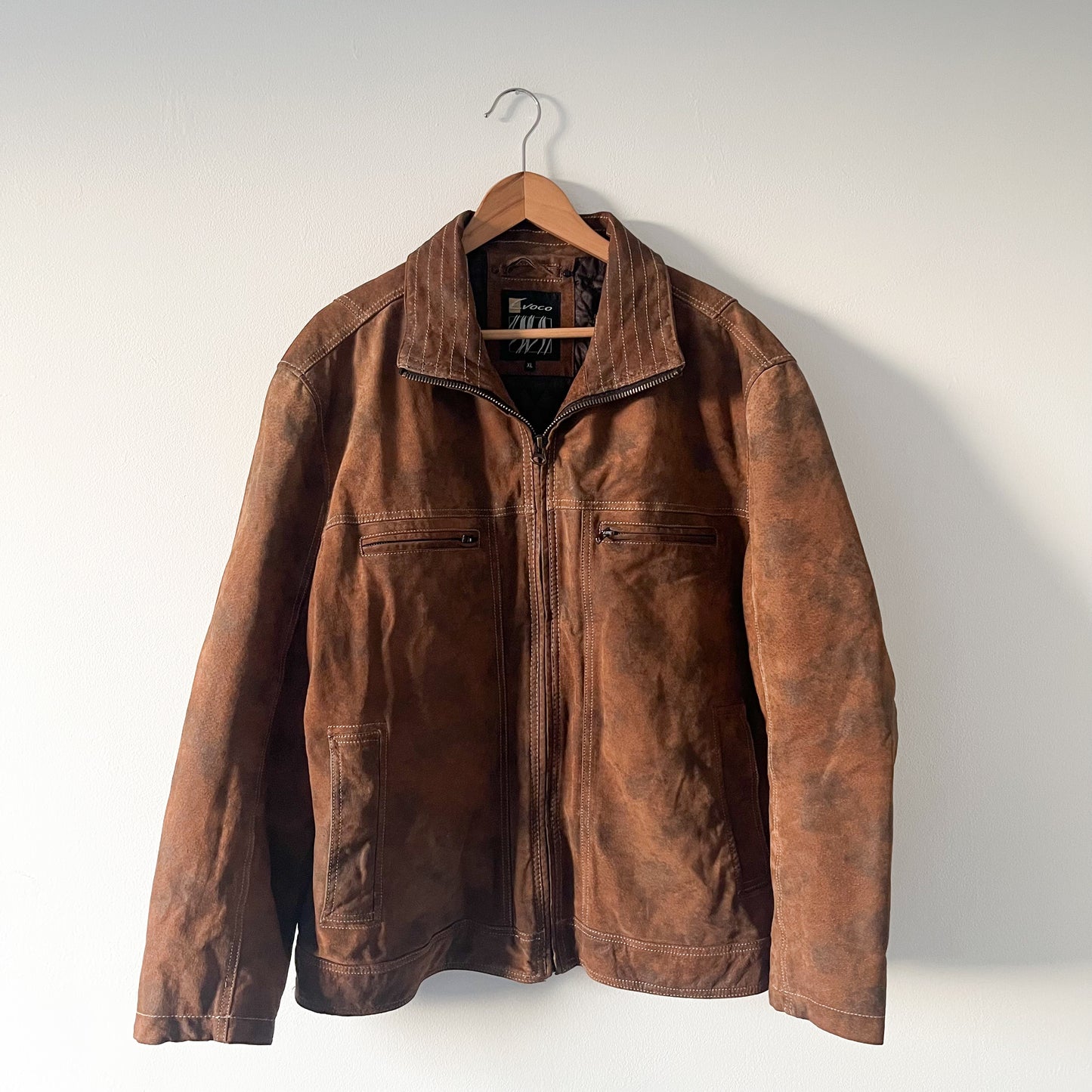 Brown leather jacket