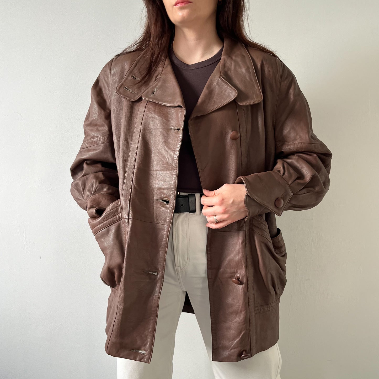 Brown 80’s leather jacket