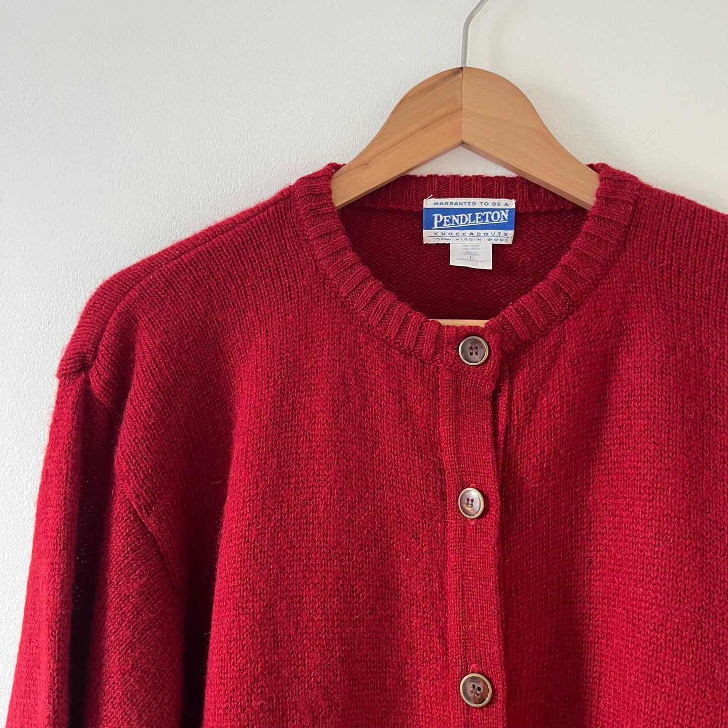 Red wool cardigan