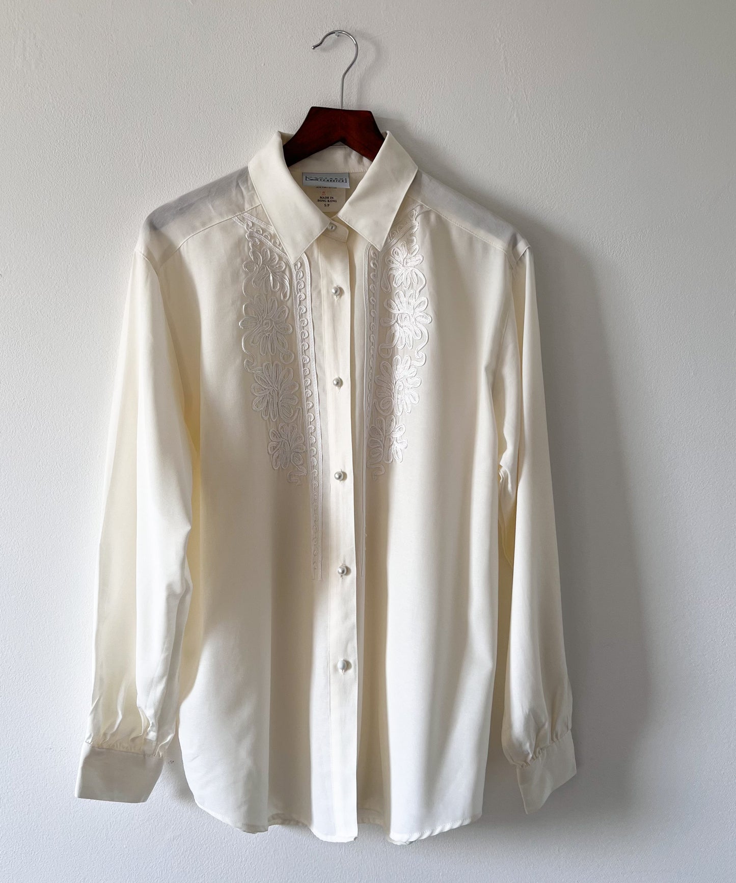 Vintage cream blouse with embroidery