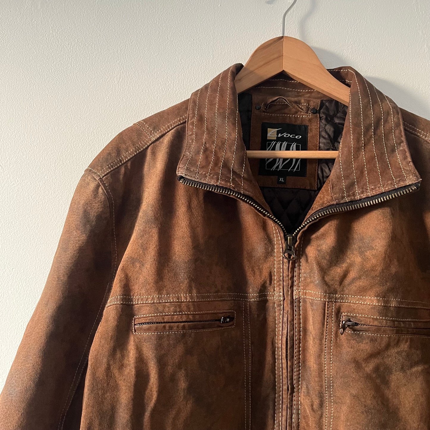 Brown leather jacket